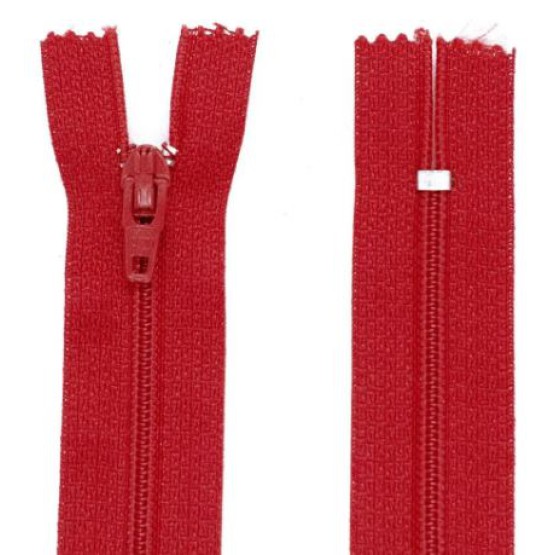 ZÍPER COMUM 18CM VERMELHO