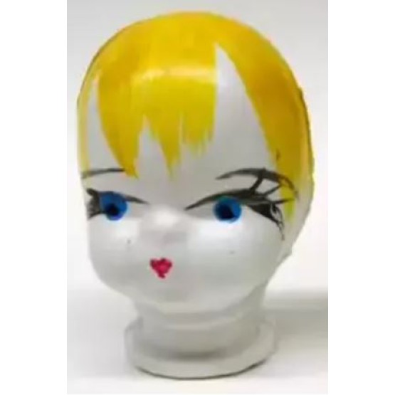 CABEÇA BONECA PLASTICA MINI BINA 01 AMARELO